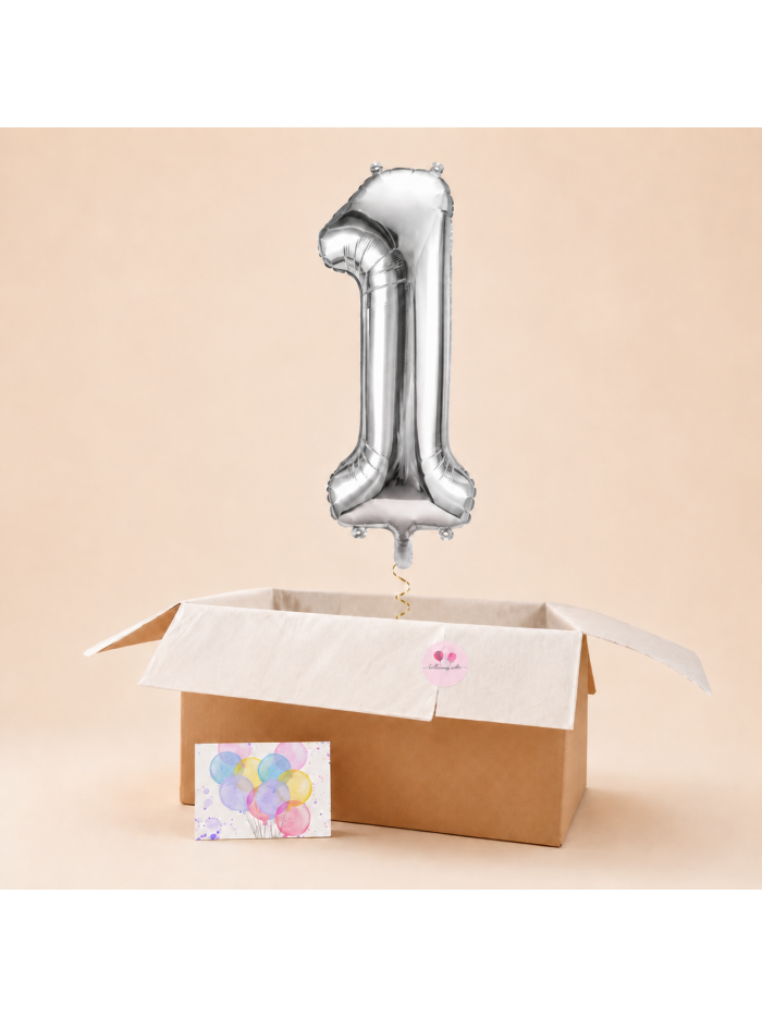 Silberne Wunschzahl-Variante in Geschenkbox