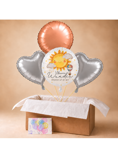 Unser Wunder Ballonbox zur Geburt mit Sonnen Motiv ☀️🎈