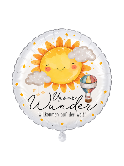„Unser Wunder – Willkommen auf der Welt“ Motivballon ☀️🎈