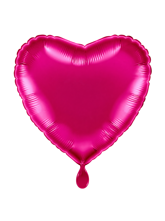 Pinker Herz-Folienballon 43 cm ungefüllt | Ballonswelt