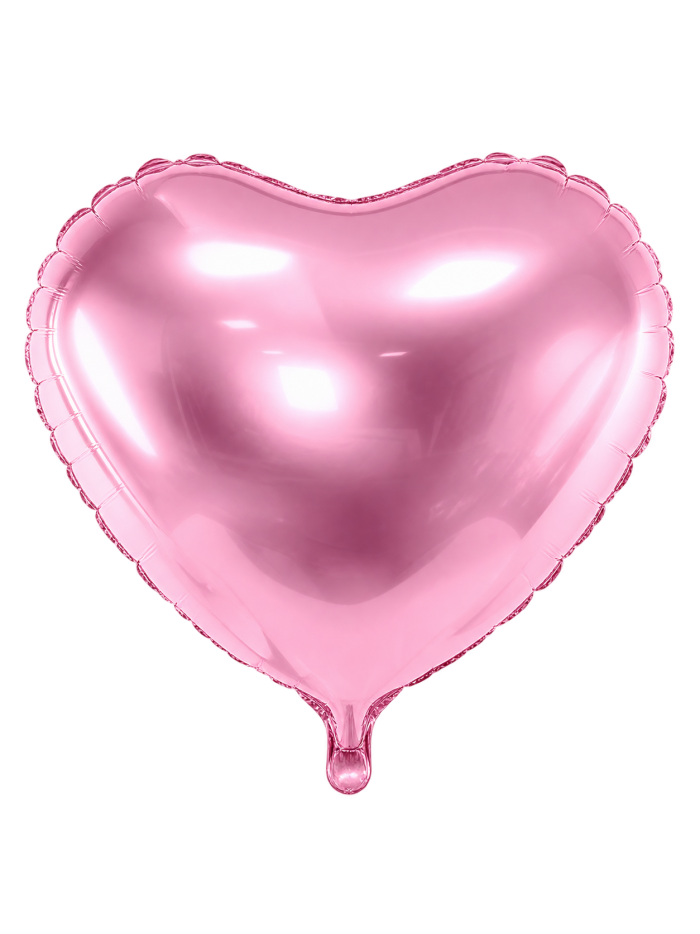Rosa Herz-Folienballon 43 cm ungefüllt | Ballonswelt