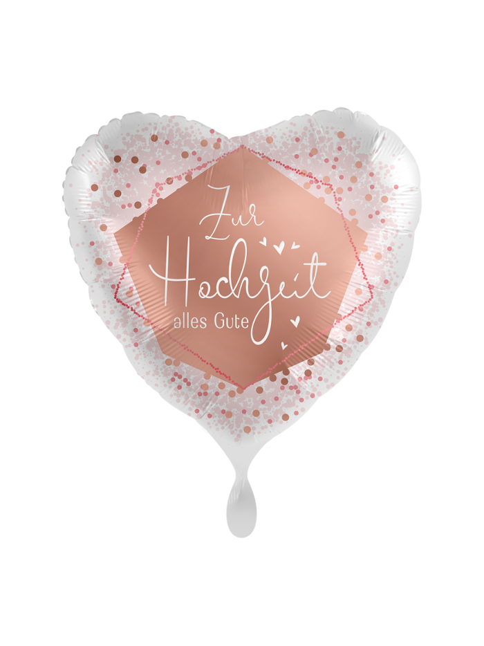 Heliumgefüllter Hochzeitsballon "Zur Hochzeit alles Gute" 43cm – Romantische Dekoration