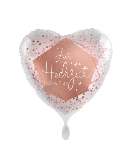 Heliumgefüllter Hochzeitsballon "Zur Hochzeit alles Gute" 43cm – Romantische Dekoration