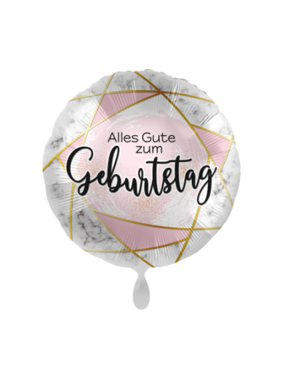 Heliumgefüllter Marmor Geburtstag Ballon 43cm – Elegante Geburtstagsdeko