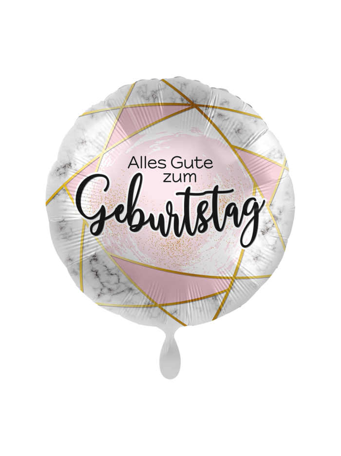 Heliumgefüllter Marmor Geburtstag Ballon 43cm – Elegante Geburtstagsdeko