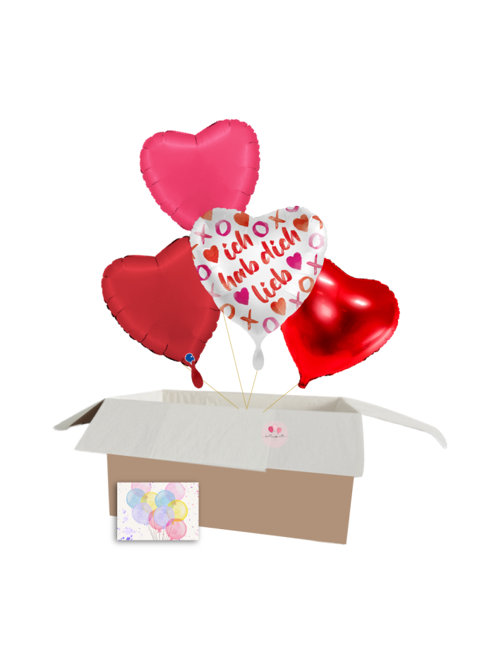 Ich habe dich lieb Ballon-Set – Romantische Heliumballons für Valentinstag & besondere Anlässe