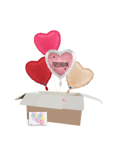 Lieblings Freundin Ballon-Set – Romantische Herz-Heliumballons für Geburtstags- und Geschenkideen für die Freundin