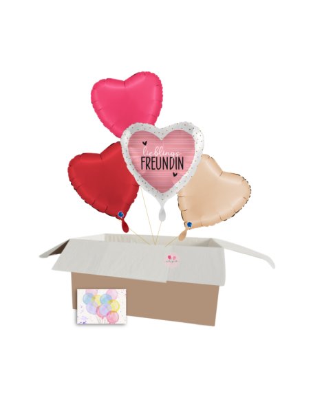 Lieblings Freundin Ballon-Set – Romantische Herz-Heliumballons für Geburtstags- und Geschenkideen für die Freundin