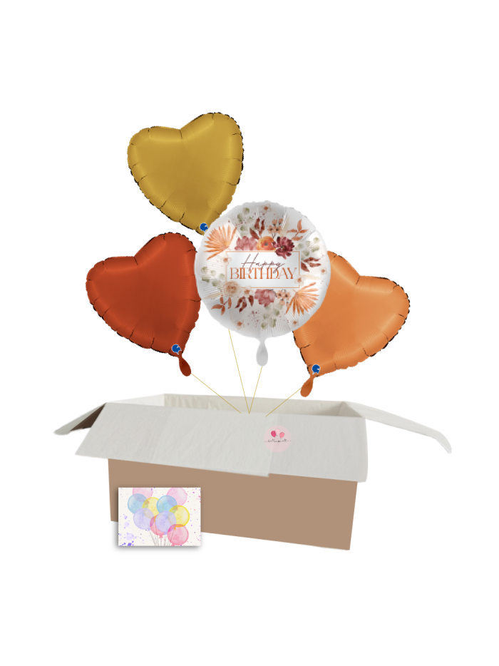 Autumn Birthday Ballon-Set mit Satin Karamell