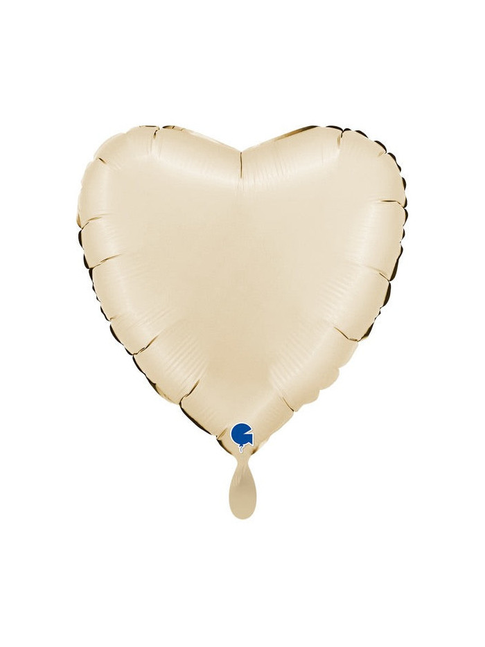 Satin Cream Herz-Ballon – Premium Dekoballon