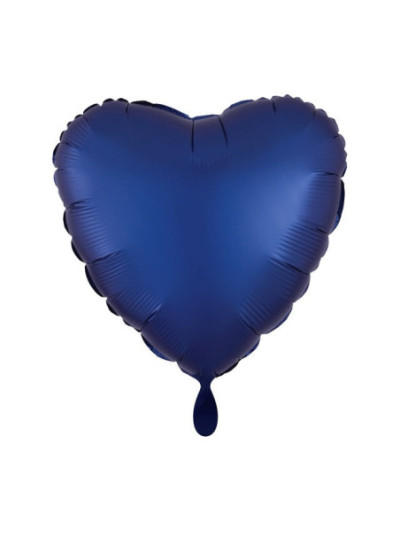 Satin Dunkelblau Herz-Ballon – Premium Dekoballon
