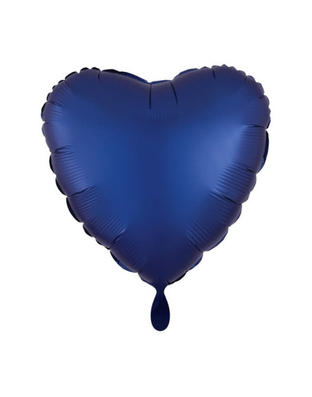 Satin Dunkelblau Herz-Ballon – Premium Dekoballon