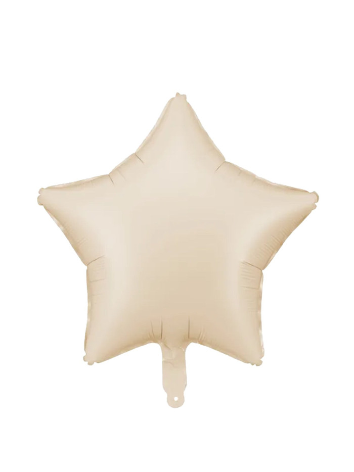 Satin Hellbeige Stern-Ballon – Premium Dekoballon