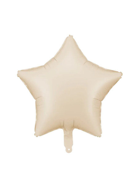 Satin Hellbeige Stern-Ballon – Premium Dekoballon