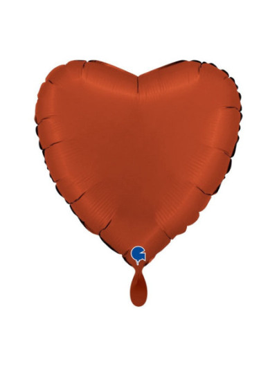 Satin Ziegelrot Herz-Ballon – Premium Dekoballon