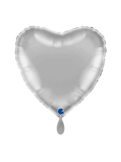 Silberner Herz-Ballon – Premium Dekoballon