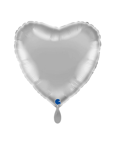 Silberner Herz-Ballon – Premium Dekoballon