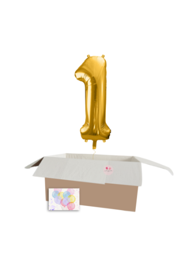 XXL Heliumballon-Geschenk – 1 Wunschzahl in Geschenkbox!