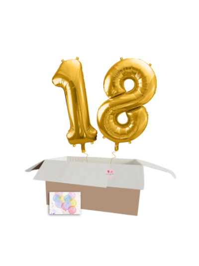 XXL Heliumballon-Geschenk – 2 Wunschzahlen in einer Geschenkbox!