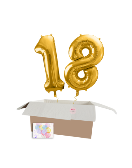 XXL Heliumballon-Geschenk – 2 Wunschzahlen in einer Geschenkbox!