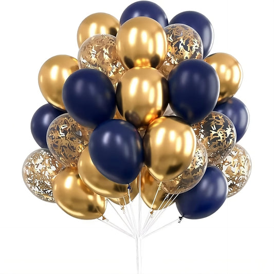 30x Luftballons in Marineblau & Gold – Für Partys & Feiern