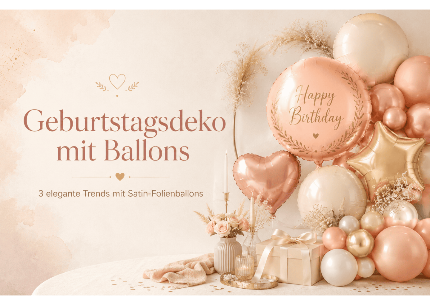 Geburtstagsdeko mit Ballons: 3 elegante Trends mit Satin-Folienballons